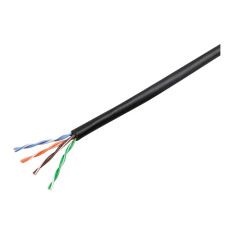 Monoprice 12806 | Cat5e CMP Ethernet Cable UL TAA UTP Solid 24AWG 350MHz Pure Bare Copper 1000ft Black