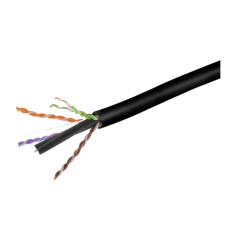 Monoprice 12807 | Cat6 CMP Ethernet Cable UL TAA Solid (w/spine) UTP 23AWG 550MHz Pure Bare Copper 1000ft Black