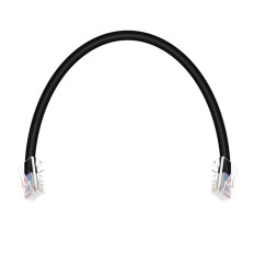 Monoprice 13098 | Cat5e Ethernet Patch Cable ZEROboot RJ45 Stranded 350MHz UTP Pure Bare Copper 24AWG 1ft Black