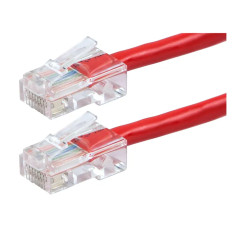 Monoprice 13251 | Cat6 Ethernet Patch Cable ZEROboot RJ45 Stranded 550MHz UTP Pure Bare Copper 24AWG 3ft Red