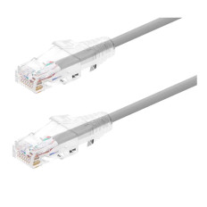 Monoprice 13519 | Cat6 Component Level Ethernet Cable SlimRun Pure Bare Copper UTP 28AWG 550MHz Snagless RJ45 1ft Gray
