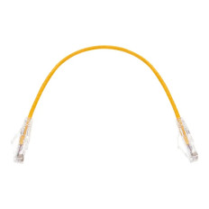 Monoprice 13521 | Cat6 Component Level Ethernet Cable SlimRun Pure Bare Copper UTP 28AWG 550MHz Snagless RJ45 1ft Yellow