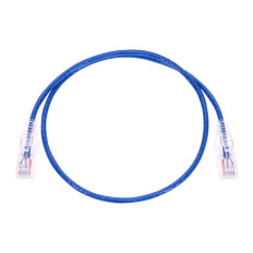 Monoprice 13523 | Cat6 Component Level Ethernet Cable SlimRun Pure Bare Copper UTP 28AWG 550MHz Snagless RJ45 2ft Blue