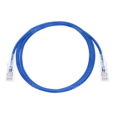Monoprice 13533 | Cat6 Component Level Ethernet Cable SlimRun Pure Bare Copper UTP 28AWG 550MHz Snagless RJ45 5ft Blue