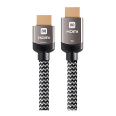 Monoprice 13761 | 60ft 4K High Speed Braided 10.2 Gbps CL3 In-Wall Rated HDMI Cable Grey