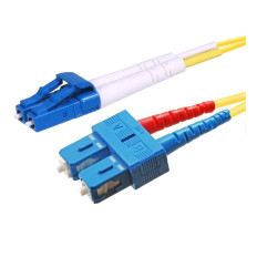 Monoprice 46046 | SMF Optic Cable LC-SC UL 2mm 9/125 OFNR Duplex Yellow 8m