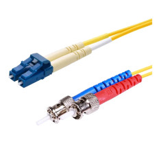 Monoprice 46054 | SMF Optic Cable LC-ST UL 3mm 9/125 OFNR Duplex Yellow 4m