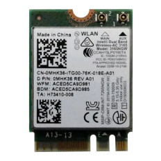 Dell 0MHK36 | Wireless 3165 3165NGW IEEE 802.11ac Dual-Band 433Mbit/s Bluetooth 4.0 WLAN Network Card