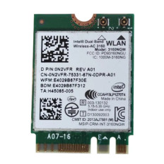 Dell 0N2VFR | Wireless-AC 3160 3160NGW IEEE 802.11ac Dual-Band PCI-Express Wi-Fi + Bluetooth 4.0 Network Card