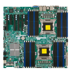 Supermicro X9DRI-LN4F+ | Socket LGA2011 Intel C602 Chipset EATX System Board (Motherboard) Supports 2x Xeon E5-2600/ E5-2600 v2 Series DDR3 24x DIMM