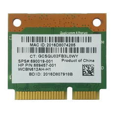 HP 690019-005 | Pavilion Dual Band 300Mbps 2.4GHz / 5GHz IEEE 802.11a/b/g/n Bluetooth 4.0 Half Mini PCI Express Wireless Network Card