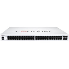 Fortinet FS-148F-POE | FortiSwitch 100 Series 148F-PoE 48 x RJ-45 Ports PoE+ 1000Base-T + 4 x SFP+ Ports Layer 2 Managed 1U Rack-mountable Gigabit Ethernet Network Switch