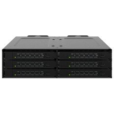 ICY DOCK MB118VP-B | ToughArmor 6 Bay 2.5-Inch U.2/U.3 NVMe SSD 7mm PCIe 4.0 Mobile Rack Enclosure for External 5.25-Inch Drive Bay