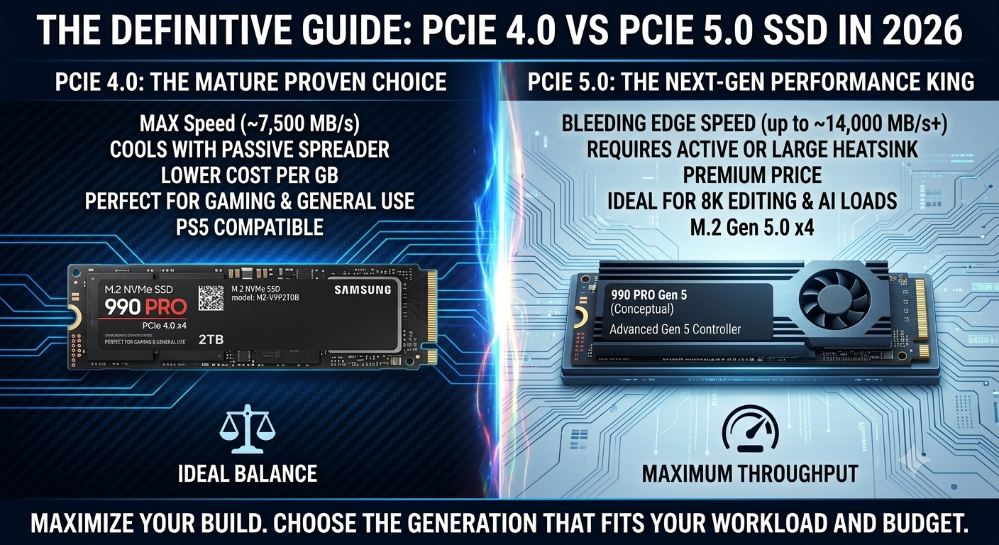 PCIe 4.0 vs PCIe 5.0 SSD: Which Generation Is the Better Choice in 2026?
