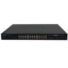 Planet WGSW-24040HP4 | 24 x Ports PoE+ 10/100/1000Base-T + 4 x Ports RJ-45/SFP Combo Layer 2 Managed 1U Rack-Mountable Gigabit Ethernet Switch