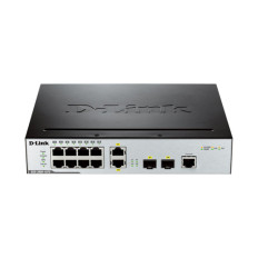 D-Link DGS-3000-10TC | 8 x Ports 10/100/1000Base-T + 2 x Combo SFP Ports Desktop or rack mountable Layer 2 Managed Gigabit Ethernet Switch