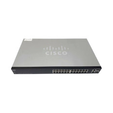 Cisco SLM224PT-NA | Small Business 200 Series SF200-24P 24 x Ports PoE 10/100Base-T + 2 x Ports Combo SFP (mini-GBIC) Rack-Mountable Layer 2 Managed Fast Ethernet Network Switch