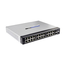 Cisco SR2024C-RF | Compact Linksys 24 x Ports 10/100/1000Base-T + 2 x SFP mini-GBIC Ports Layer 2 Unmanaged 1U Rack-Mountable Gigabit Ethernet Network Switch