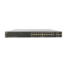 Cisco SLM2024PT-UK | 200 SG200-26P 12 x Ports PoE 10/100/1000Base-T + 12 x Ports GBE + 2 x Combo SFP (mini-GIBIC) 1U Rack-Mountable Gigabit Ethernet Smart Network Switch
