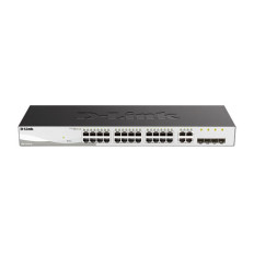 D-Link DGS-1210-28 | DGS-1210 Series 24 x Ports 1GBase-T + 4 x Ports Combo RJ-45/SFP Layer 2 Managed 1U Rack-Mountable Gigabit Ethernet Network Switch