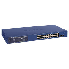 Netgear GS724TPP-100NAS | ProSafe 24 x Ports PoE+ 10/100/1000GBase-T + 2 x SFP Ports Layer 2 Managed 1U Rack-mountable Gigabit Ethernet Network Switch