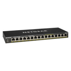 Netgear GS316P-100NAS | 16 x Ports PoE 10/100/1000Base-T Layer 2 Unmanaged Desktop Gigabit Ethernet Network Switch