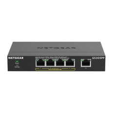 Netgear GS305PP-100NAS | 300 Series 5 x Ports PoE 10/100/1000Base-T Unmanaged Gigabit Ethernet Network Switch