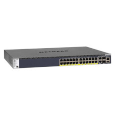 Netgear GSM4328PA-100NES | Prosafe M4300 Series M4300-28G-PoE+ 24 x RJ-45 Ports PoE+ 1000Base-T + 2 x SFP+ Copper Ports + 2 x SFP+ Ports Layer 3 Managed Rack-mountable Gigabit Ethernet Network Switch