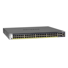 Netgear GSM4352PB-100NES | Prosafe M4300 Series M4300-52G-PoE+ 48 x Ports PoE+ 10/100/1000Base-T + 2 x Ports 10GBase-T + 2 x Ports SFP+ Stackable 1U Rack-mountable Layer 3 Managed Gigabit Ethernet Network Switch