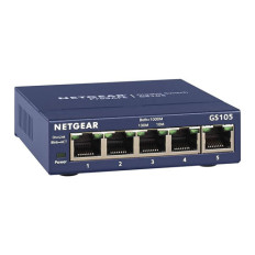 Netgear GS105NA | Prosafe GS105 5 x RJ-45 Ports 10/100/1000Base-T Layer 2 Unmnaged Gigabit Ethernet Network Switch