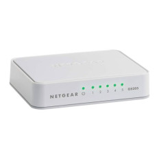 Netgear GS205-100PAS | 200 Series GS205 5 x RJ-45 Ports 10/100/1000Base-T Layer 2 Unmanaged Gigabit Ethernet Network Switch