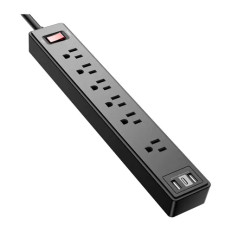 Tripp Lite TLM526USBB | 1875-Watts 120V 15A 50-60Hz 2-Ports USB 5-Outlets NEMA 5-15R Surge Protector