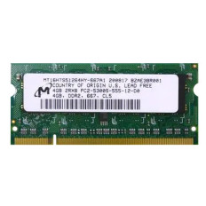 Micron MT16HTS51264HY-667A1 | 4GB DDR2-667MHz PC2-5300 Non-ECC Unbuffered SODIMM CL5 2Rx8 1.8V 200-Pin Memory Module 