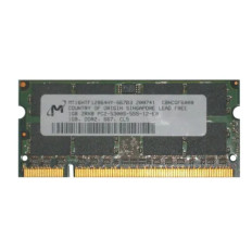 Micron MT16HTF12864HY-667B3 | 1GB DDR2-667MHz PC2-5300 Non-ECC Unbuffered SODIMM CL5 2Rx8 1.8V 200-Pin Memory Module 