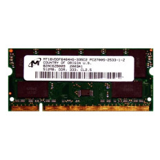 Micron MT16VDDF6464HG-335C2 | 512MB DDR-333MHz PC2700 Non-ECC Unbuffered SODIMM CL2.5 2Rx8 2.5V 200-Pin Memory Module 