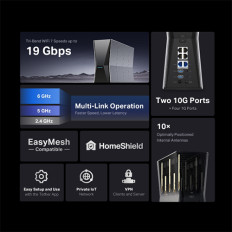 TP-LINK Archer-BE805 | BE19000 Tri-Band Wi-Fi 7 IEEE 802.11be 18.6Gbps 4 x 1 Gbps LAN Ports + 1 x 10 Gbps LAN Port + 1 x 10 Gbps WAN Port Router