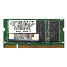 Asus 04G001616672 | 512MB DDR-333MHz PC2700 Non-ECC Unbuffered SODIMM CL2.5 2Rx8 2.5V 200-Pin Memory Module 