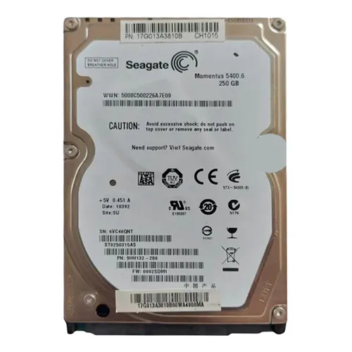 9HH132-286 Seagate Momentus 5400.6 Series 250GB 5400RPM SATA 3Gb/s 8MB Cache (512) 2.5-Inch Hard Drive