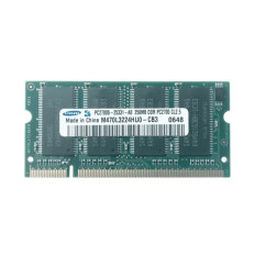 Samsung M470L3224HU0-CB3 | 256MB DDR-333MHz PC2700 Non-ECC Unbuffered SODIMM CL2.5 2Rx16 2.5V 200-Pin Memory Module 