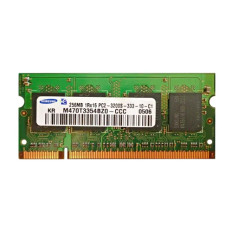 Samsung M470T3354BZO-CCC | 256MB DDR2-400MHz PC2-3200 Non-ECC Unbuffered SODIMM CL3 1Rx16 1.8V 200-Pin Memory Module 