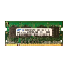 Samsung M470T3354CZ3-CE6 | 256MB DDR2-667MHz PC2-5300 Non-ECC Unbuffered SODIMM CL5 1Rx16 1.8V 200-Pin Memory Module 