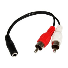 StarTech MUFMRCA | 6-Inch Stereo Audio Cable 3.5mm Female to 2x RCA Male